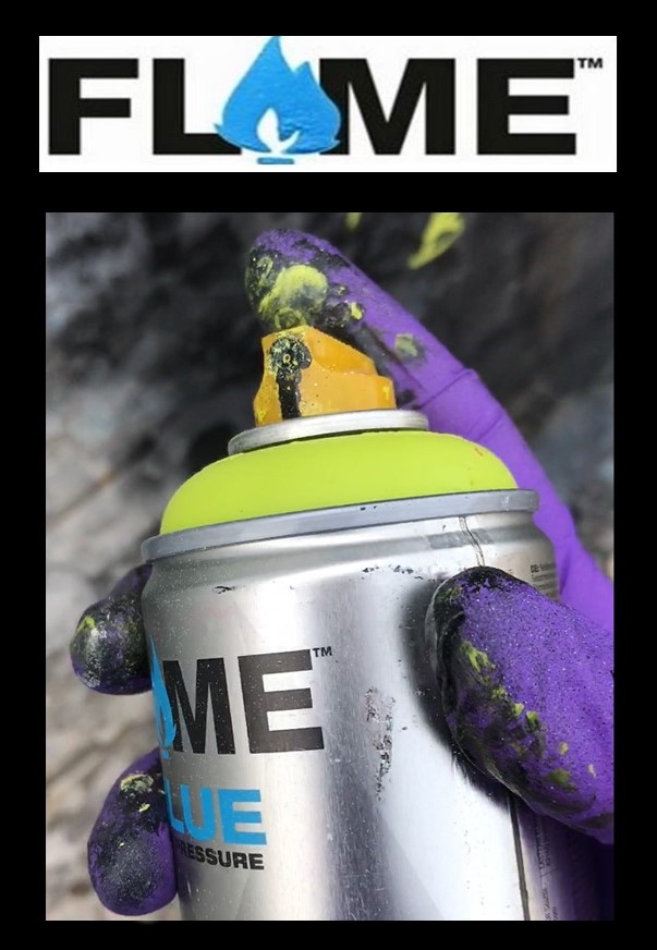  Flame blue graffiti spray