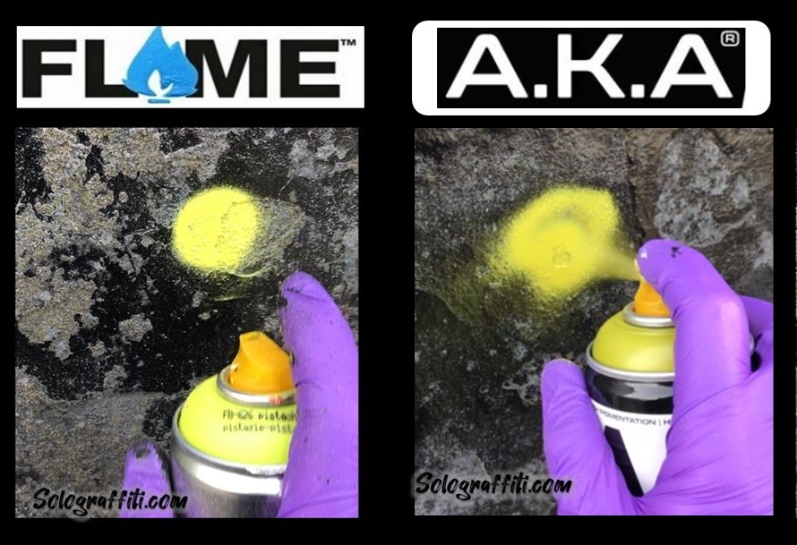 Flame Blue vs AKA graffiti spray 