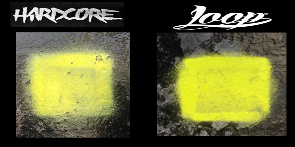 mtn hardcore vs Loop colors spray graffiti spray 