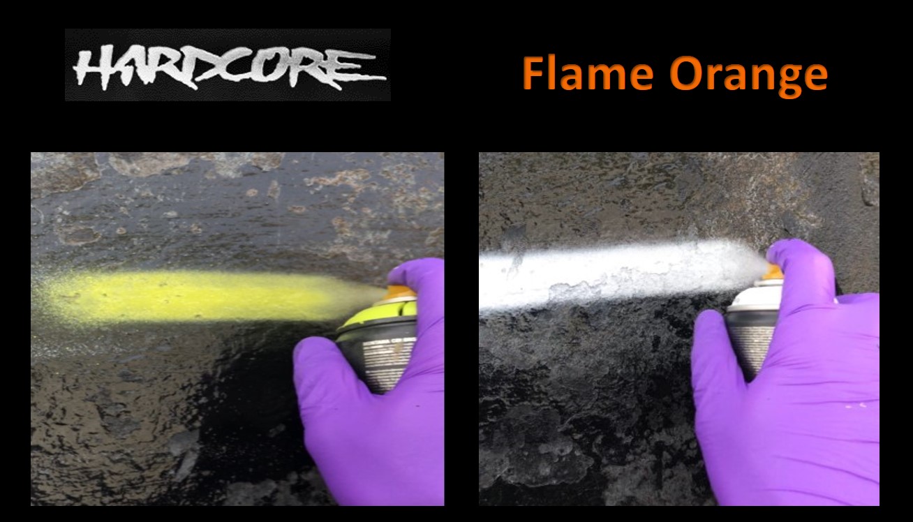 mtn hardcore vs flame orange graffiti spray 